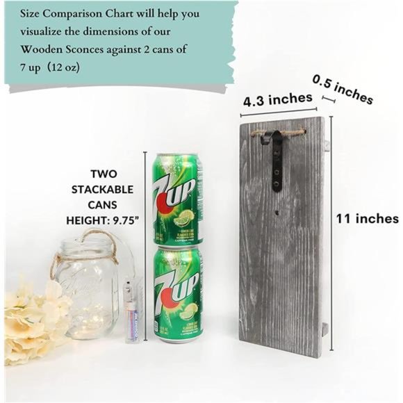 Rustic Wooden Wall Hanging Decor with LED String Lights for Modern Living Room - Picture 3 of 6